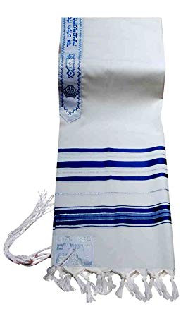 Talit | Wool | Blue/Silver Stripes /50 Med.