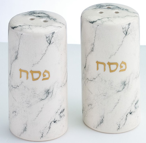 Salt/Pepper Shakers | Ceramic Marble Design Set/2