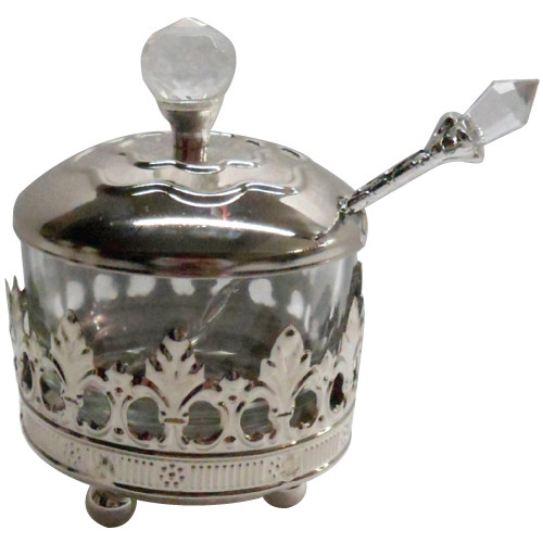 Honey Dish | Silvered Filigree /10cm