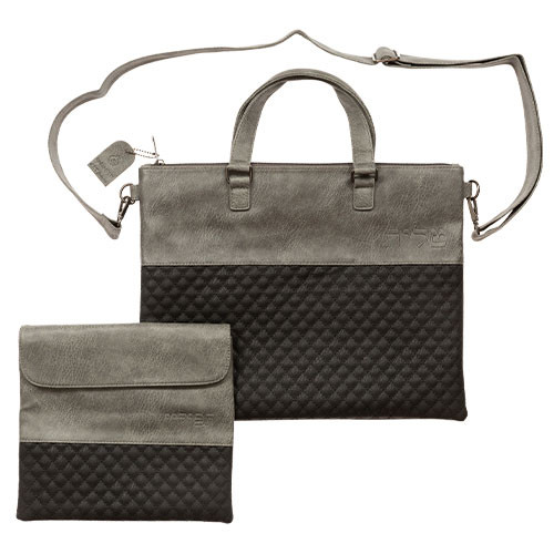 Talit & Tefilin Set | Fabric With Handles | Black /38x31cm