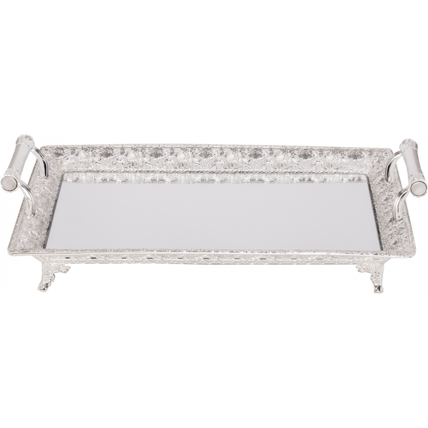 Sliver Plated Tray with Mirror | Jumbo