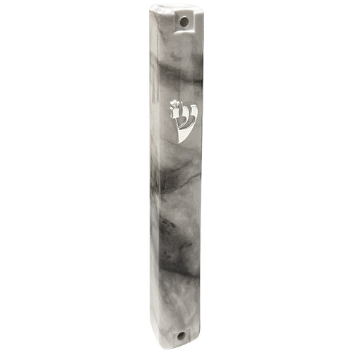 Mezuzah Case | Gray Marble | Plastic /15cm