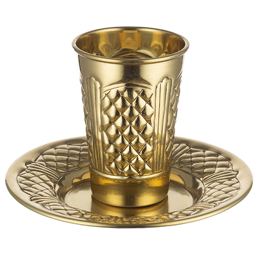 Kiddush Cup | Elegant with Saucer /8.5 cm
