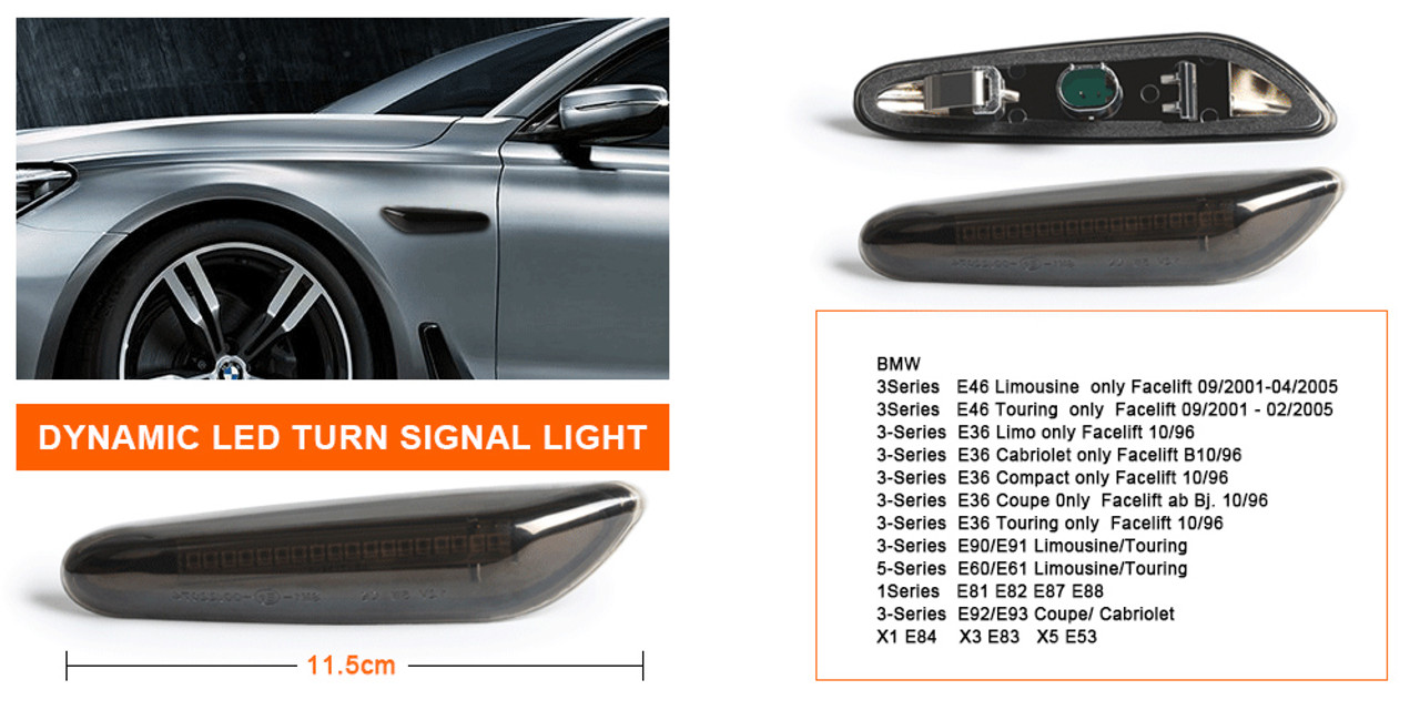 BMW 1 3 5 X1 X3 X5 Dynamic Sequential LED Side Repeaters