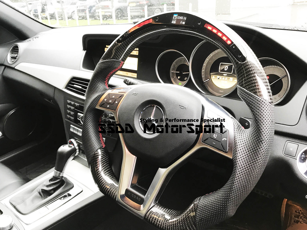 W204 C63 AMG W207 E W176 A GLK CLA Carbon LED Flat Bottom Steering