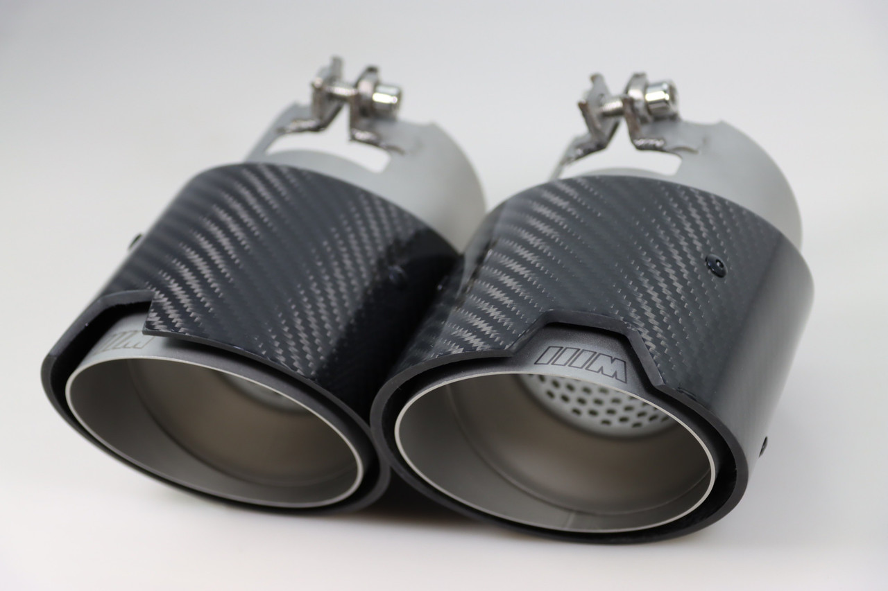 BMW G80 M3, G82 G83 M4 4.3" Carbon Fibre Exhaust Tips Set of 4 - SSDD ...