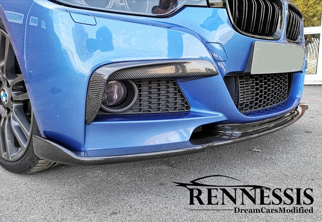 RENNESSIS EVO 3 F30 F31 M Sport Carbon Front Lip Splitter