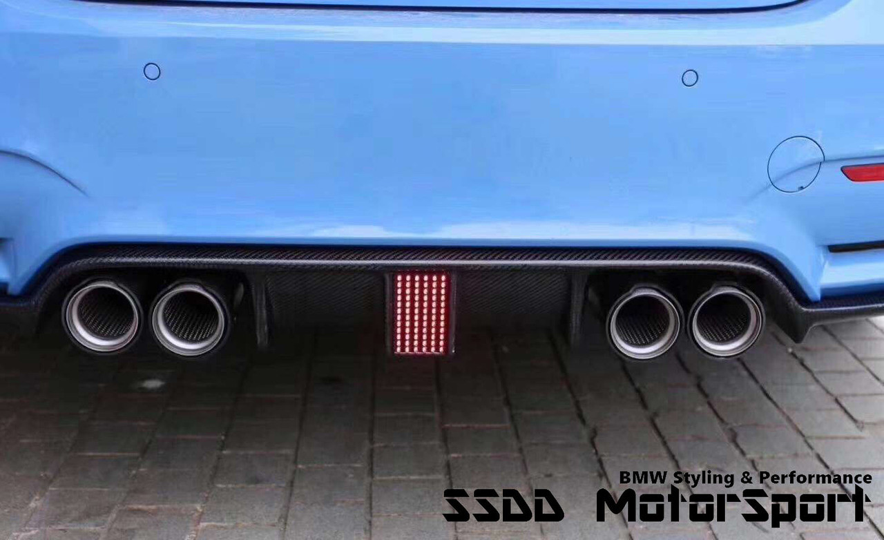 F80 M3 F82 F83 M4 LED Carbon Fibre Rear Diffuser - F1 Style With LED 