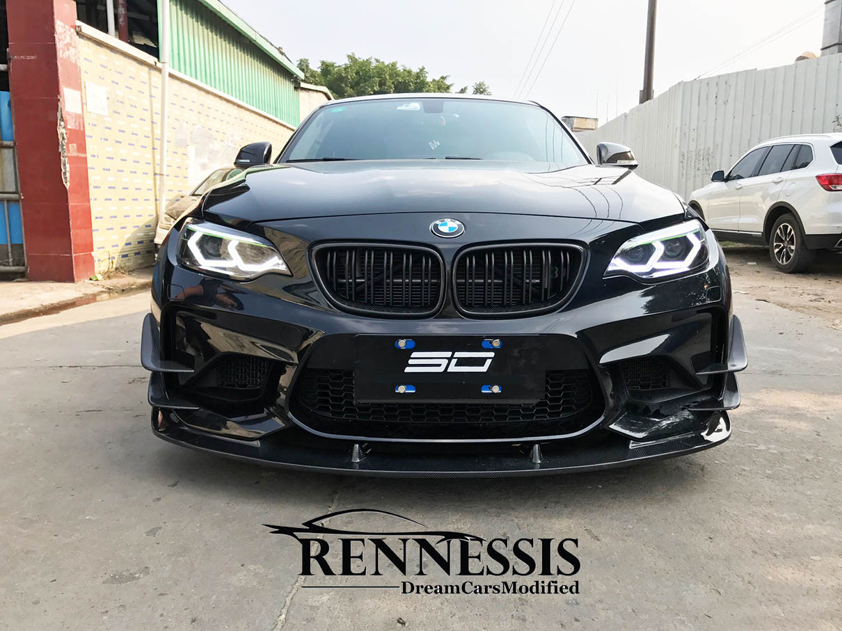 RENNESSIS BMW M2 DTM Look Carbon Fibre Front Bumper Canards