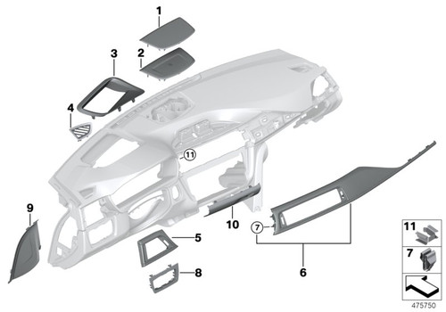 Product - Genuine BMW Carbon Fibre Interior DashTrim - RHD Driver Side 51458068608 , F80 M3, F82 F83 M4