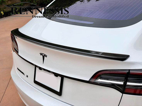 TESLA Model 3 Genuine Dry Carbon Fibre Boot Lip Spoiler V1