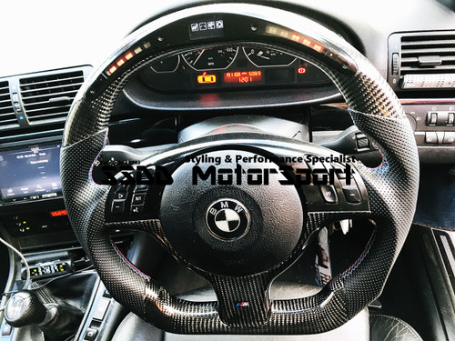 BMW E46 E39 Flat Bottom Carbon LCD Race Display Steering Wheel