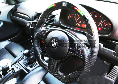 BMW E46 M3 SMG Flat Bottom Carbon LCD Race Display Steering Wheel