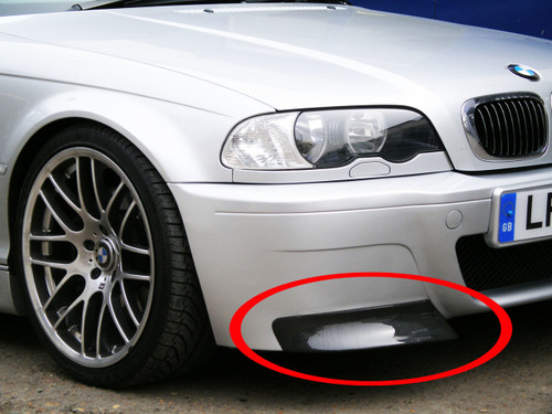 replacement carbon fibre splitters for bmw e46 m3 csl bumper