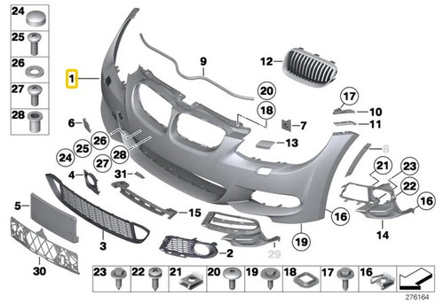 Genuine BMW E92 E93 LCI MSPORT 10-13 Front Bumper