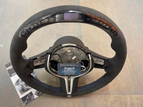LED Alcantara Steering Wheel Kit Blue Stitching for F20 F22 F30 F32 F15 X5 F16 X6