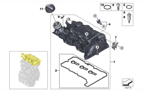 Genuine BMW F20 F45 X1 MINI F55 F56 Cylinder Head Cover 11128511342