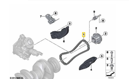 Genuine BMW N47 Engine Timing Chain Kit E8X E9X E6X LCI F10 F20 F30 X1 X3 X5 MINI