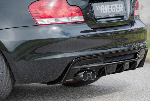 RIEGER TUNING Gloss Black Diffuser for BMW E82 E88 1 Series Twin Exhaust LEFT