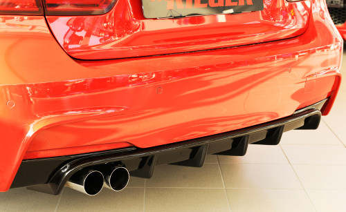 RIEGER Tuning Gloss Black Diffuser for BMW F30 F31 MSPORT Twin Exhausts 