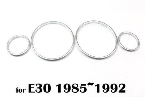 BMW E30 M3 Matt Brushed Silver Aluminium Cluster Gauge Rings