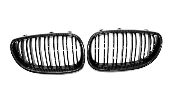 E60 E61 5 Series Carbon Fibre Double Slats Kidney Grilles