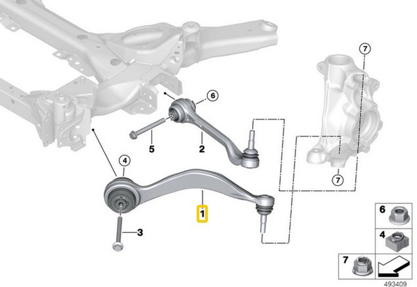 Genuine BMW G20 G21 Front Right Tension Strut Suspension Arm 31106879850