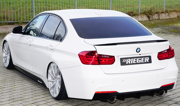 RIEGER Tuning Gloss Black Diffuser for BMW F30 F31 335i 340i Dual Exhausts