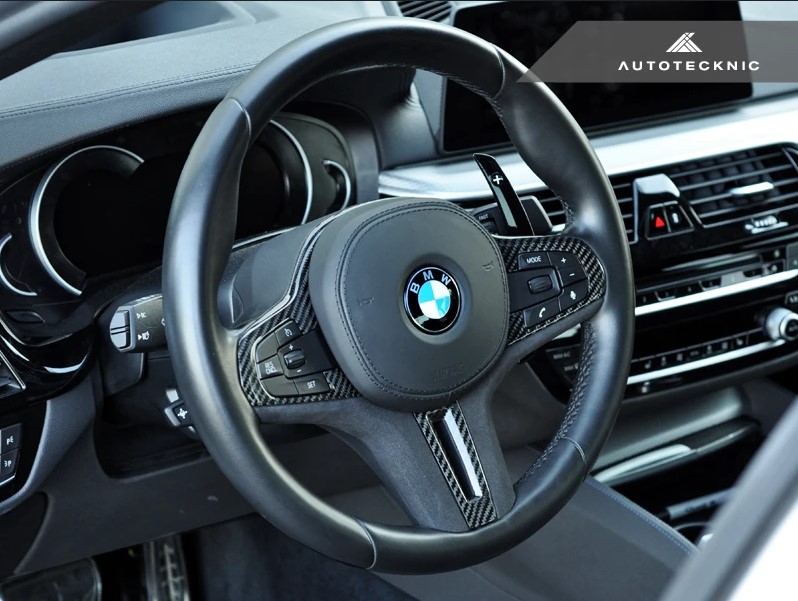 Carbon Alcantara Steering Wheel Trim for BMW F90 M5