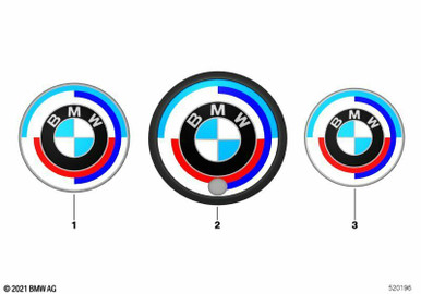 GENUINE BMW 50th YEARS M HERITAGE BONNET & BOOT BADGES EMBLEMS SET ...