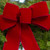Close up red velvet bow