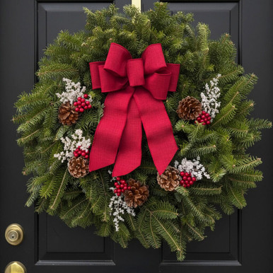 Winterberry Handcrafted Fresh Maine Balsam Wreath | Luxury Gift