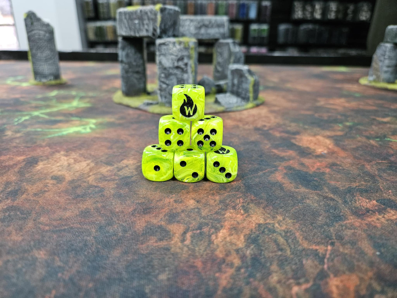 diceページ 10 x Warpfire D6 Green Dice