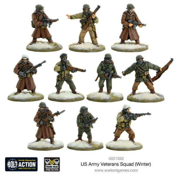 Tabletopspiele Sonstige Warlord Games US Army Veterans Squad Winter 28mm Bolt Ac