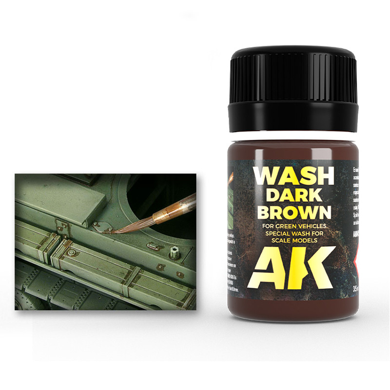 AK Interactive: Dark Brown Wash for Green Vehicles