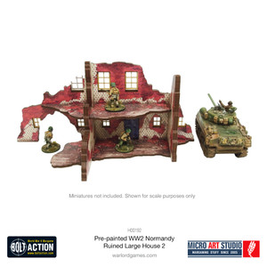Bolt Action:  Pre-Painted WW2 Normandy Ruined Large House 2