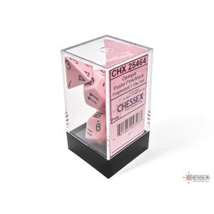 Chessex: 7-Die Set Opaque: Pastel Pink/Black