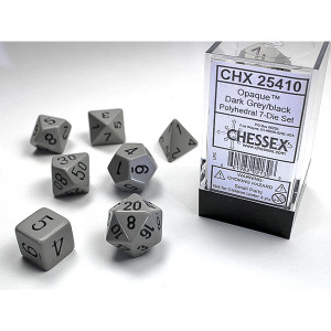 Chessex: 7-Die Set Opaque: Dark Grey/Black