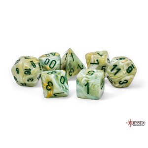 Chessex: 7-Die Set Mega-Hedrals Marble: Green/Dark Green
