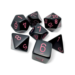 Chessex: 7-Die Set Opaque: Black/Pink