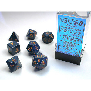 Chessex: 7-Die Set Opaque: Dusty Blue/Copper
