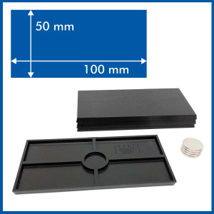 Cobalt Keep: Rectangle - 100mm x 50mm Rectangle Bases - 4 Pack with Magnets Cobalt Keep: Rectangle - 100mm x 50mm Rectangle Bases - 4 Pack with Magnets