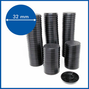 Cobalt Keep: Round - 32mm Round Bases -100 Pack - NO MAGNETS Cobalt Keep: Round - 32mm Round Bases -100 Pack - NO MAGNETS
