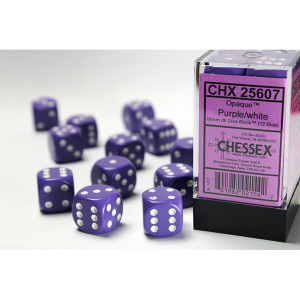 Chessex: 16mm 12d6 Opaque: Purple/White