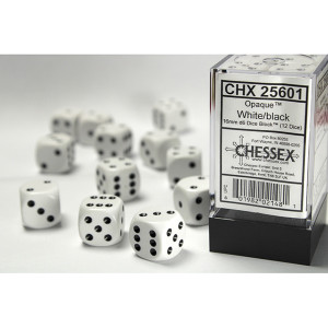 Chessex: 16mm 12d6 Opaque: White/Black
