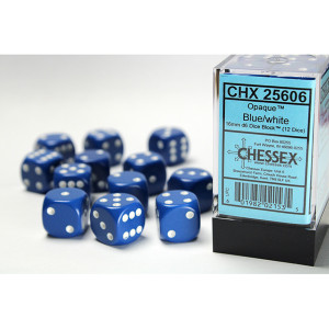 Chessex: 16mm 12d6 Opaque: Blue/White