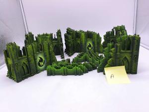 1 x Warhammer 40k 10th Edition Terrain Set (A, painted green/green)