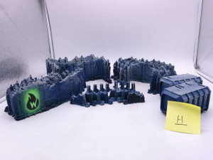 1 x Warpfire Sci Fi Terrain Lot (H, painted grey/green)