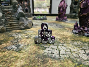 10 x Warpfire D6 Purple/Silver Vortex Dice
