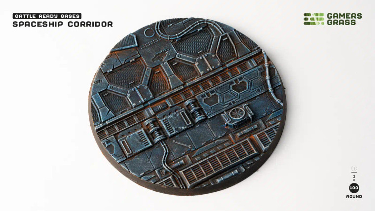 Gamers Grass: Spaceship Corridor Bases, Round 100mm (x1)